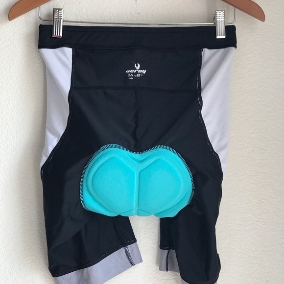 beroy Cycling Spin Class Biker Padded Pull On Shorts Women's Large Back Pocket - Picture 4 of 12